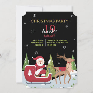Invitation Père Noël sur sa fête de Noël de Sleigh
