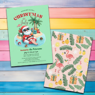Invitation Père Noël sur une île tropicale Noël à la fête de 