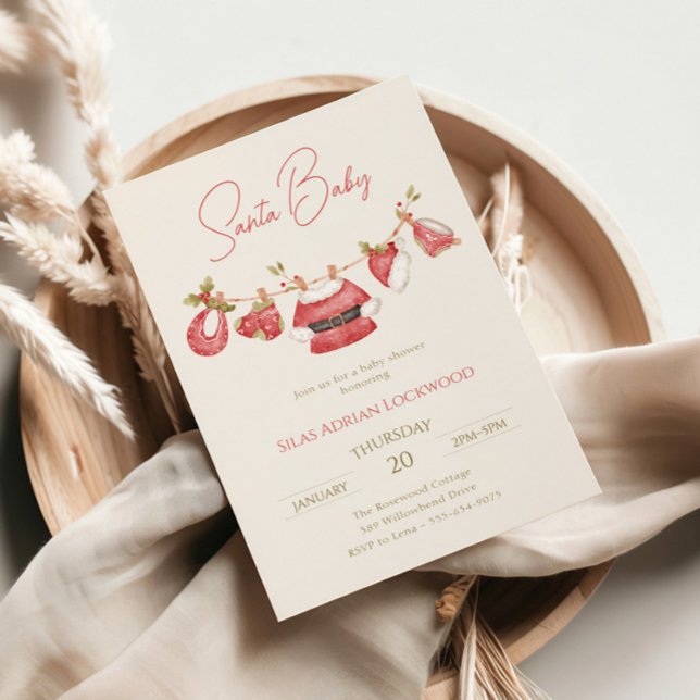 Invitation Père Noël Vêtements pour bébés Baby shower pour ga (Créateur téléchargé)