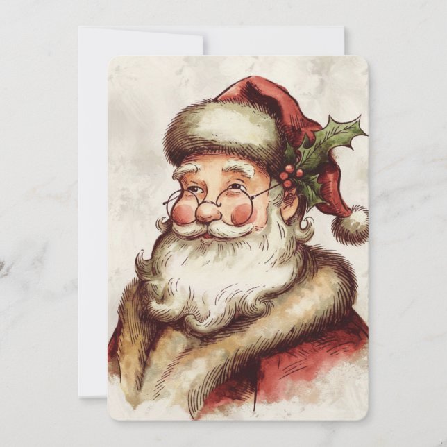 Invitation Père Noël vintage (Devant)