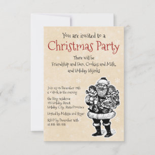 Invitation Père Noël vintage