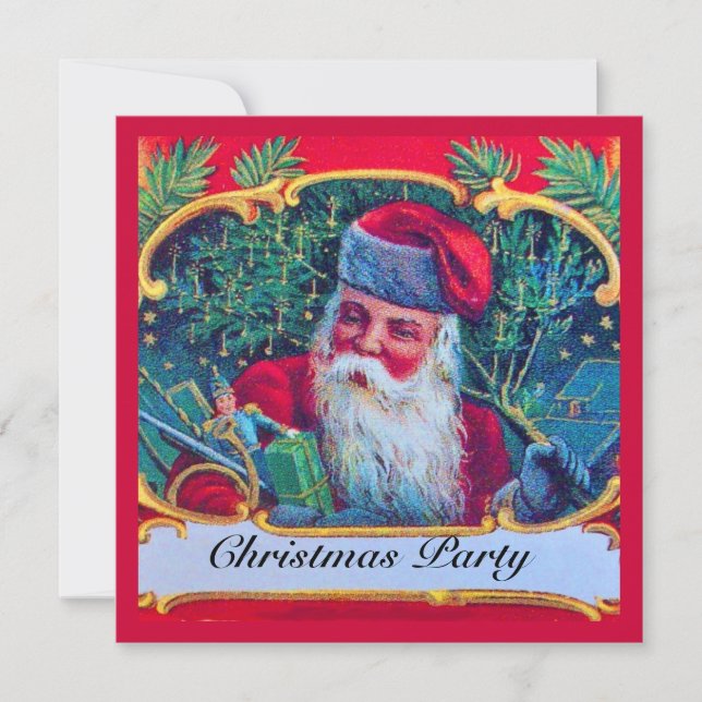 INVITATION PÈRE NOËL VINTAGE CHRISTMAS PARTI (Devant)