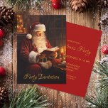Invitation Père Noël vintage Lire un livre Red Christmas Part<br><div class="desc">Donnez le ton à une fête de Noël cosy et charmante avec cette invitation d'inspiration vintage qui présente Père Noël lire un livre, parfait pour un esprit de vacances nostalgique. Le design classique invitation les invités à célébrer dans un esprit de vacances authentique, mêlant tradition et chaleur festive. Le dos...</div>