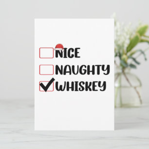 Invitation Père Noël Whiskey Mauvais Bon Liste de Noël