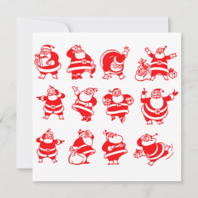 Invitation Pères Noël Rétro (Devant)