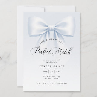 Invitation Perfect Match Elegant Bow Stripe Bridal Shower