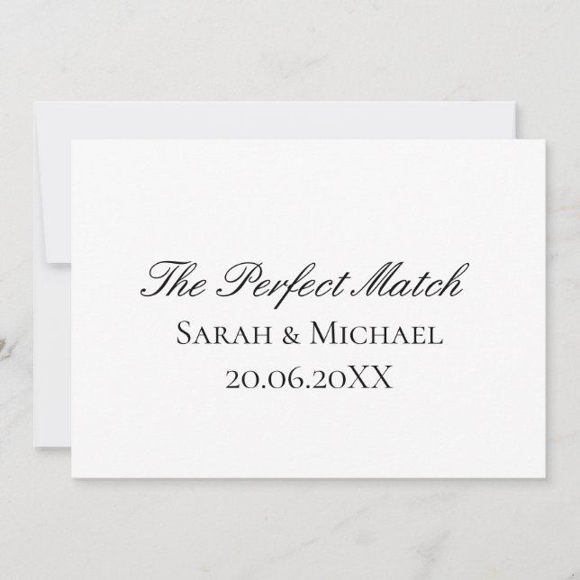 Invitation Perfect Match Wedding Matchbox–PersonalizedEdition (Devant)