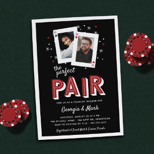 Invitation Perfect Pair Casino Theme Couples Shower