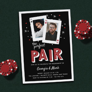 Invitation Perfect Pair Casino Theme Engagement Party