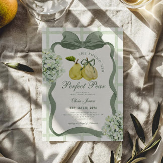 Invitation Perfect Pear Pair Sage Green Bridal Shower