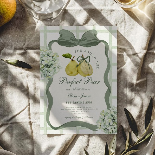 Invitation Perfect Pear Pair Sage Green Bridal Shower (Créateur téléchargé)