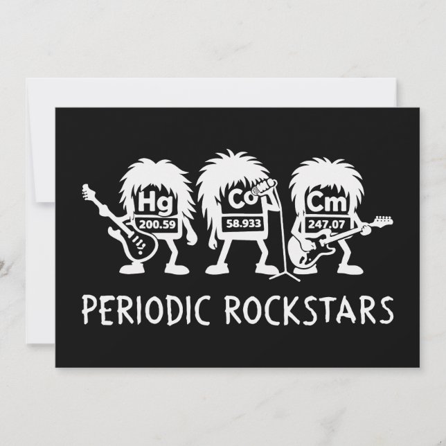 Invitation Periodic Rockstars Chemistry Humor (Devant)