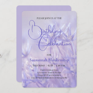 Invitation Periwinkle Blue Floral Arrière - plan fête d'anniv
