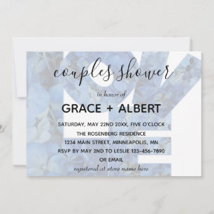 Invitation Périwinkle Blue Hydrangeas Couples Douche
