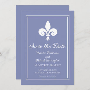 Invitation Periwinkle Fleur de Lis Enregistrer la date Invita