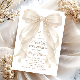 Invitation perle d'arc de première communion solen