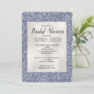 Invitation Perle de Parties scintillant violet de luxe blanc