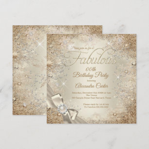 Invitation Perle fabuleuse arc beige crème or flocon de neige