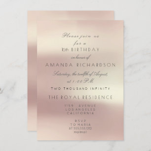 Invitation Perle rose rose pastel minimal Parties scintillant