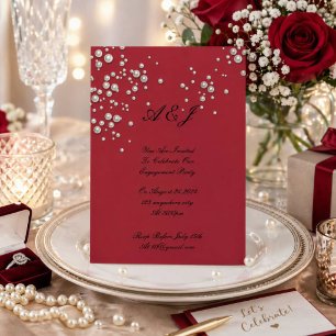 invitation perle rouge cramoisi