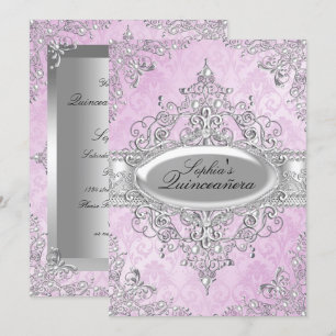 Invitation Perle Vintage Glamour Rose Quinceanera