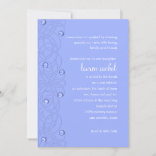 Invitation Perles bat mitzvah Dentelles Perceuse Perceuse sur