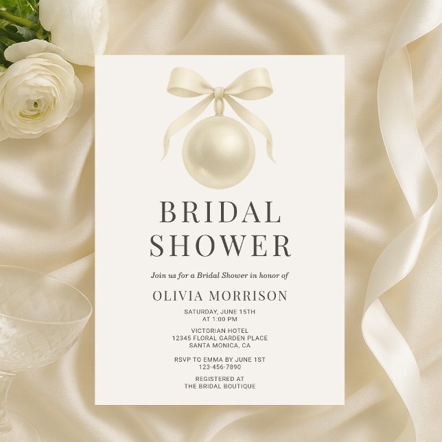 Invitation Perles Blanches Élégant Shower de Mariée (Créateur téléchargé)