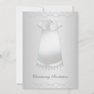 Invitation Perles Blanches Robe Blanche Baptême Blanc