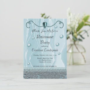 Invitation Perles & Blue Light Soie Retraite Party