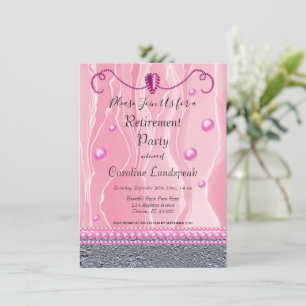Invitation Perles & Bright Pink Soie Retraite Party