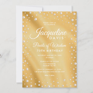Invitation Perles de sagesse Or et Perle Anniversaire