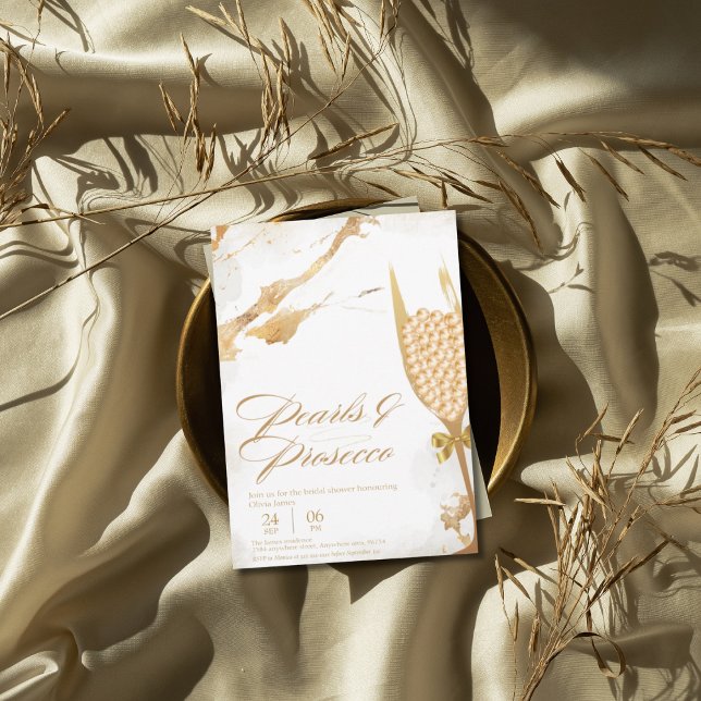 Invitation Perles élégantes et douche de mariée au prospect (Créateur téléchargé)