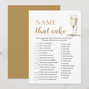 Invitation Perles Élégantes et Jeu de Noms de Gâteaux Prosecc