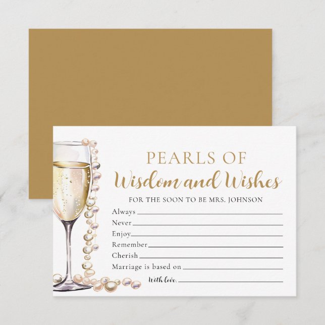 Invitation Perles élégantes et perles de poursuites de la sag (Devant / Derrière)
