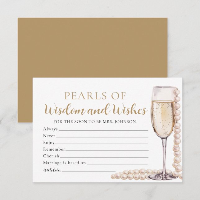 Invitation Perles élégantes et perles de poursuites de la sag (Devant / Derrière)
