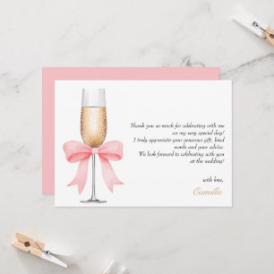 Invitation Perles en Bow rose et Fête des mariées de poursuit