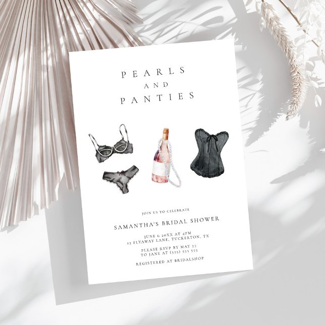 Invitation Perles et culottes Fête des mariées de lingerie mo (Créateur téléchargé)