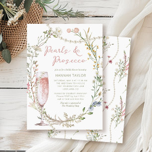 Invitation Perles et Fêtes des mariées florales de Prosecco