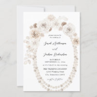 Perles et Mariage floral blanc