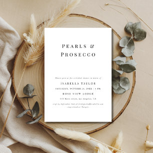Invitation Perles et poursuites Fête des mariées moderne si