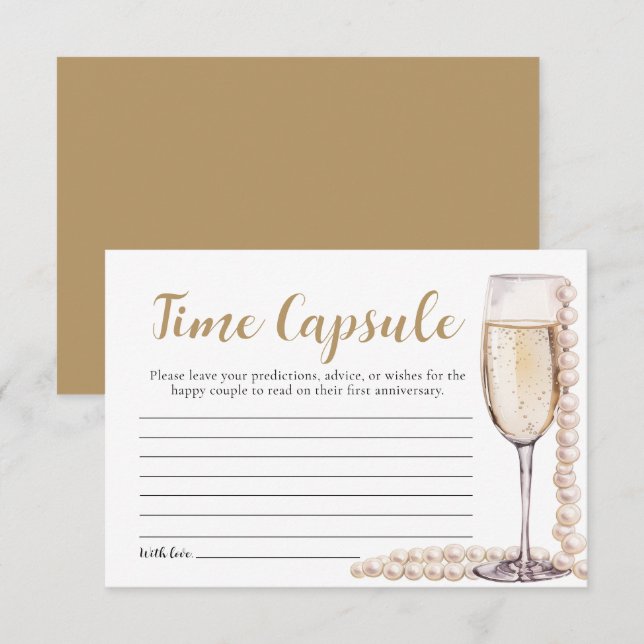 Invitation Perles et poursuites Fête des mariées temps Capsul (Devant / Derrière)