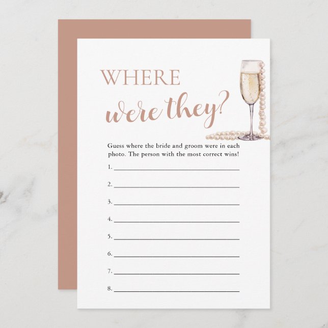 Invitation Perles et poursuites où étaient-ils deux jeux (Devant / Derrière)