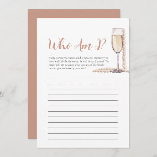 Invitation Perles et poursuites Qui suis-je jeu de Fête des m