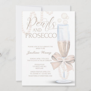 Invitation Perles et Prosecco, Baby Shower de Mariée, Prosecc