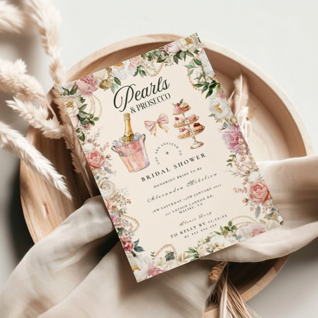 Invitation Perles et Prosecco de Mariage (Créateur téléchargé)