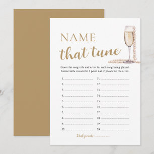 Invitation Perles et Prosecco Nommez Ce Titre Jeu de Mariée