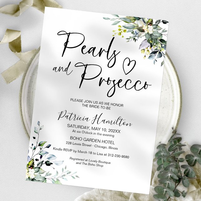 Invitation Perles et Prosecco pour une Mariée (Créateur téléchargé)
