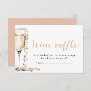 Invitation Perles et Prosecco Raffle Fête des mariées Jeu