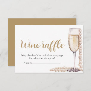 Invitation Perles et Prosecco Raffle Fête des mariées Jeu