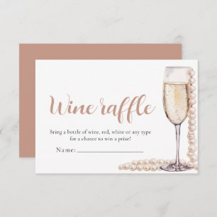 Invitation Perles et Prosecco Raffle Fête des mariées Jeu